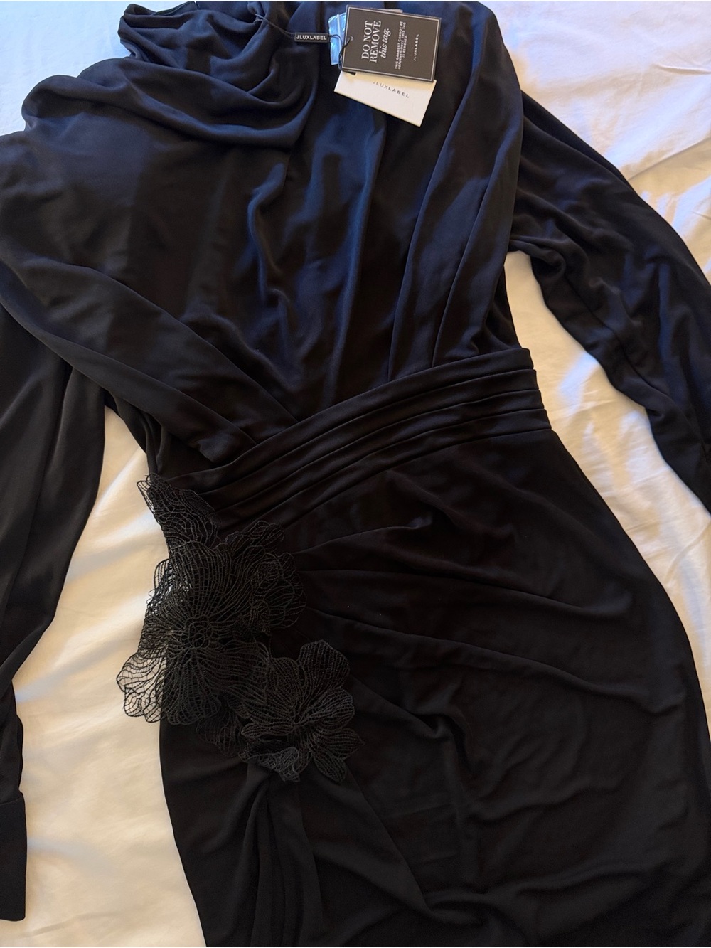 JLUXLABEL Black High-Neck Maxi Dress with Side Slit Size S NWT - Picture 11 of 13